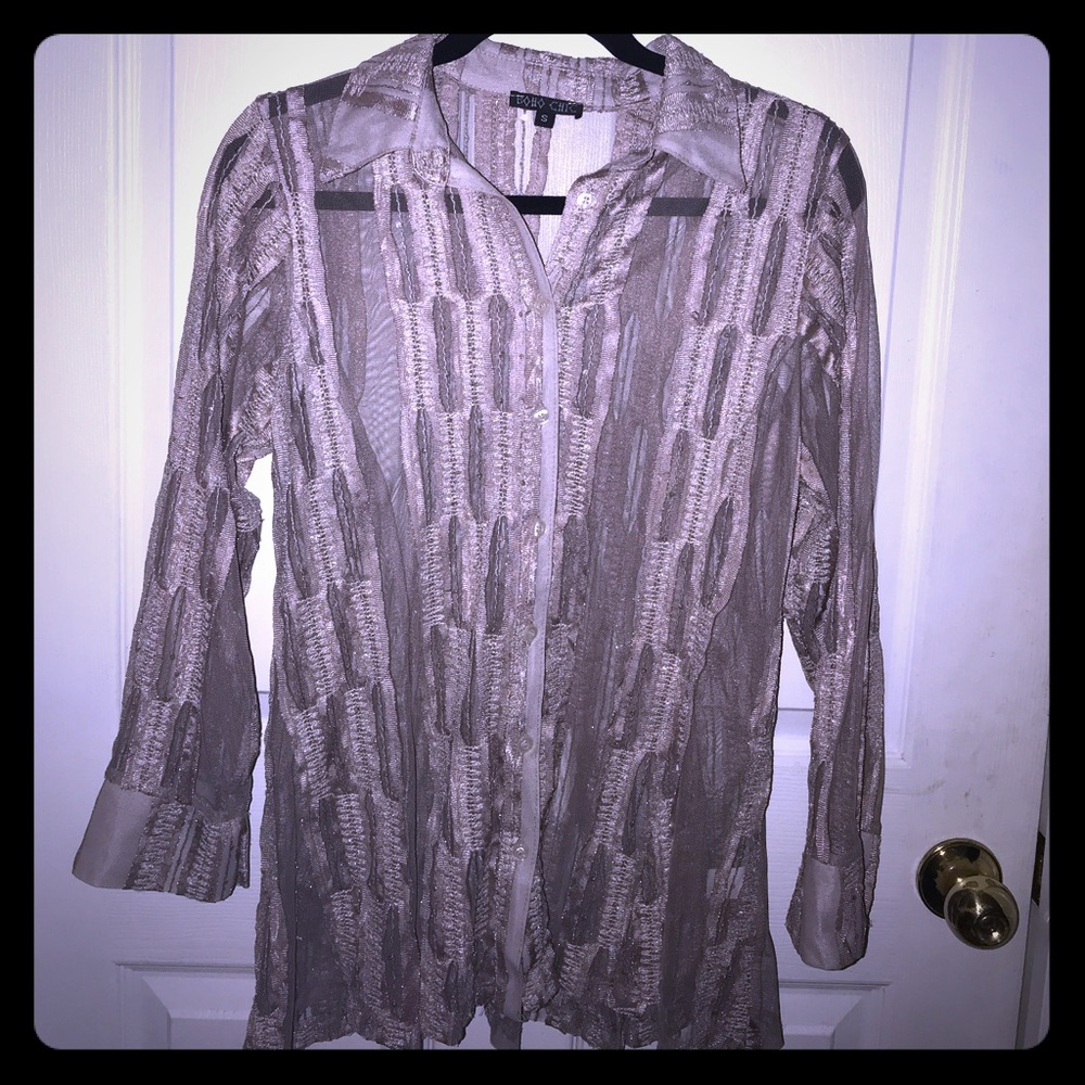 Boho Chic blouse/jacket semi sheer